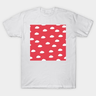 White clouds in red background T-Shirt